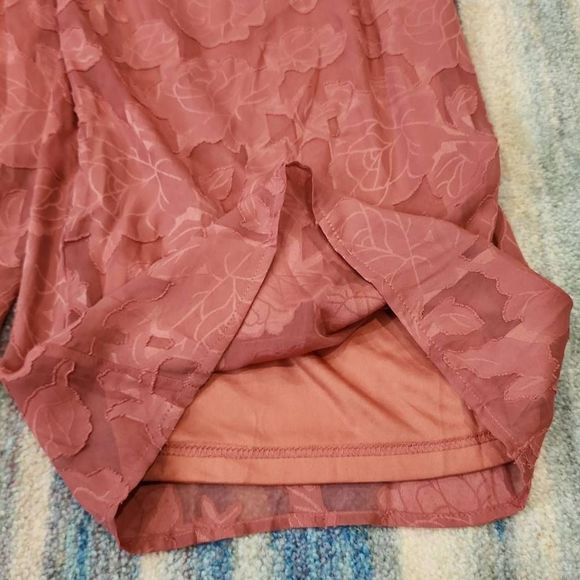 Lulus Womens Rose Floral Chiffon Jumpsuit Sleeveless Burnout Pink Small Size - Picture 9 of 10